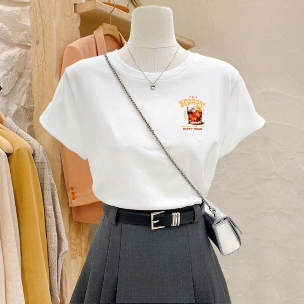 [Form Vừa] Áo phông nữ LOZA màu trắng BST Hoa quả Summer 2025  chất liệu thun cotton 4 chiều mát mẻ - Mã G0406_thumbnail_1