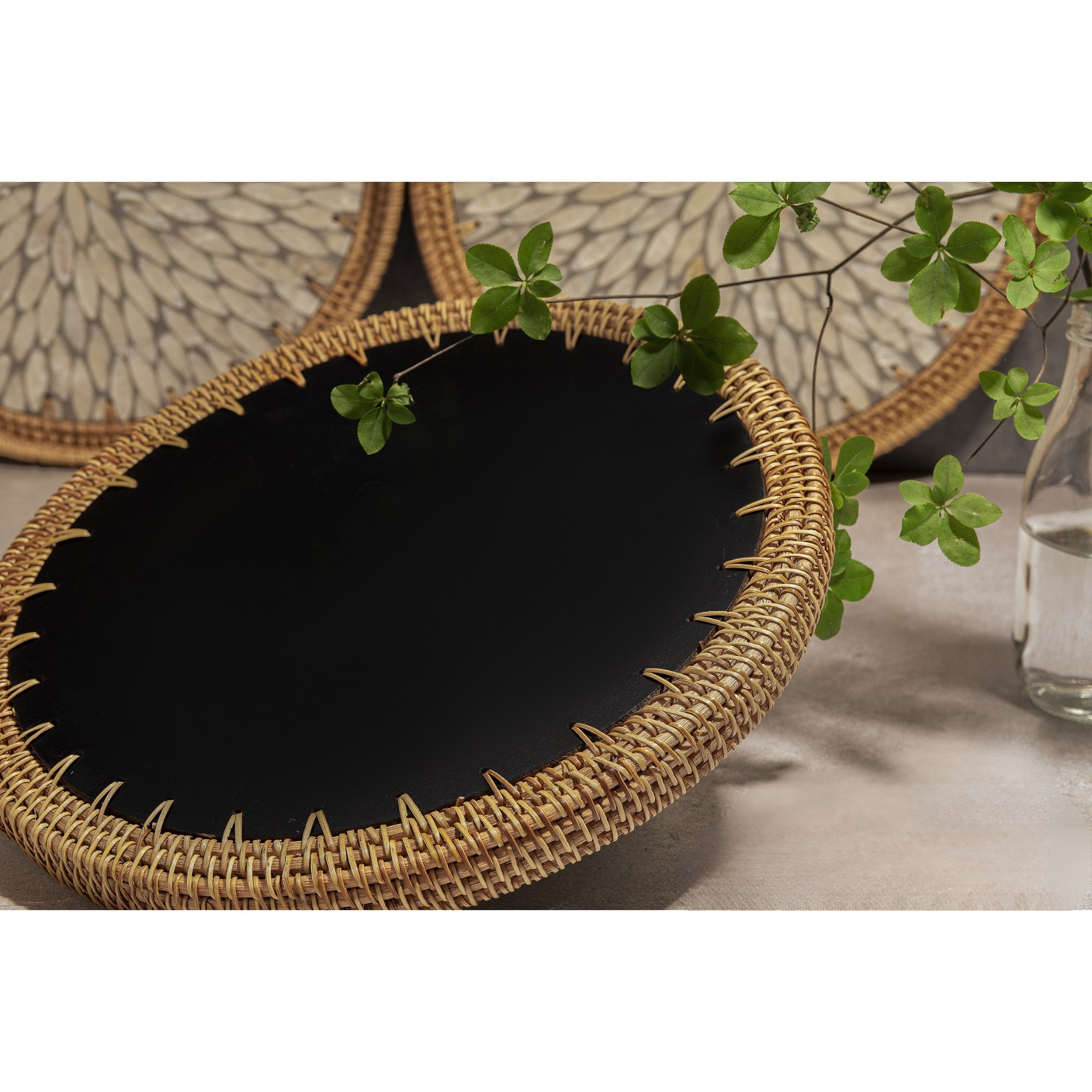 Mother Of Pearl Rattan Tray MD004_thumbnail_2