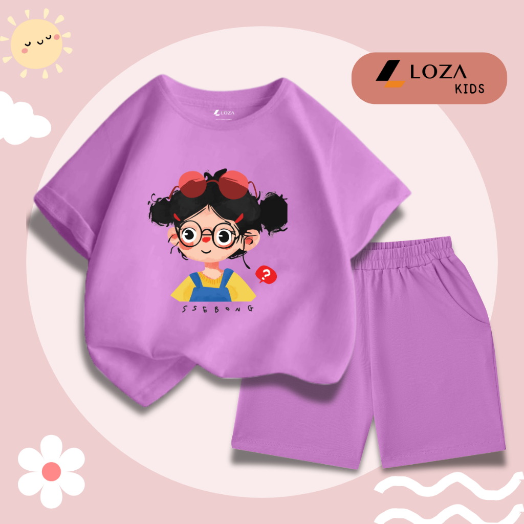 Đồ bộ bé gái in hình 'Bé gái đeo kính' -  Loza Kids SB358_thumbnail_2