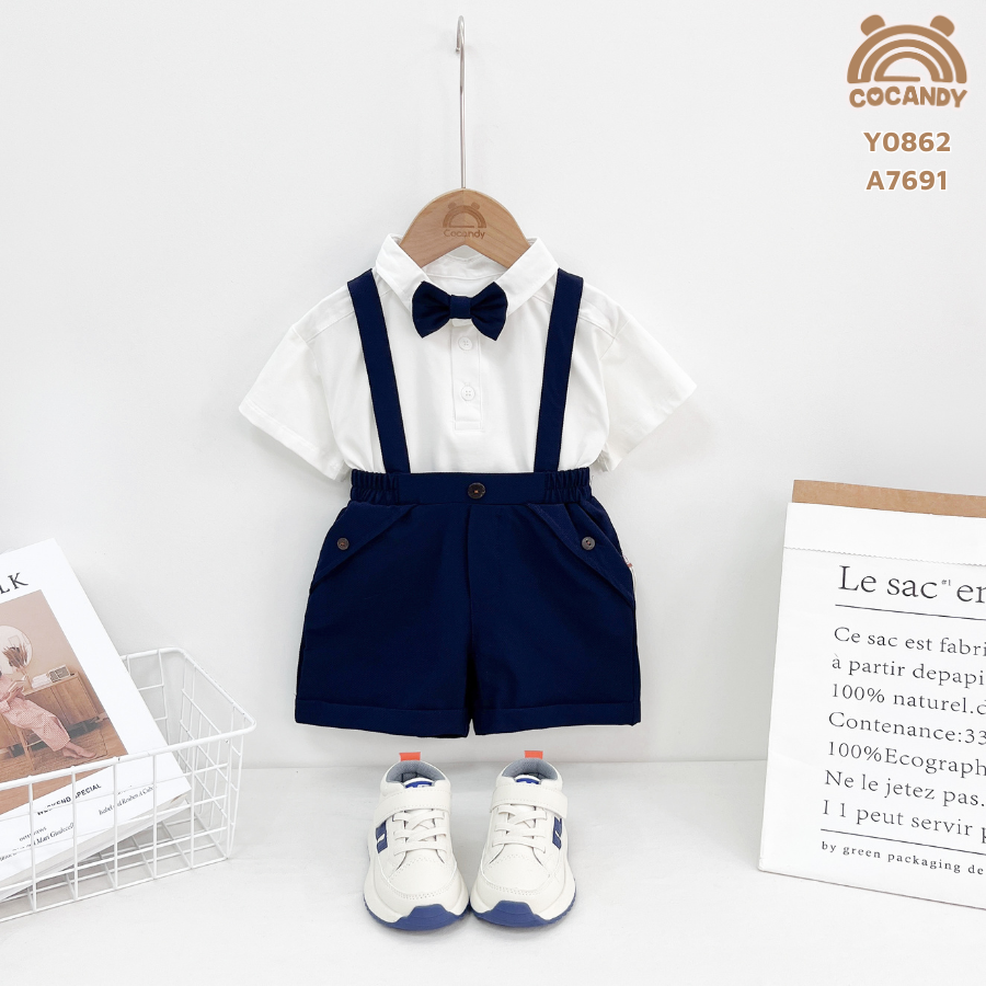 Yếm quần cộc XTHAN túi chéo cúc