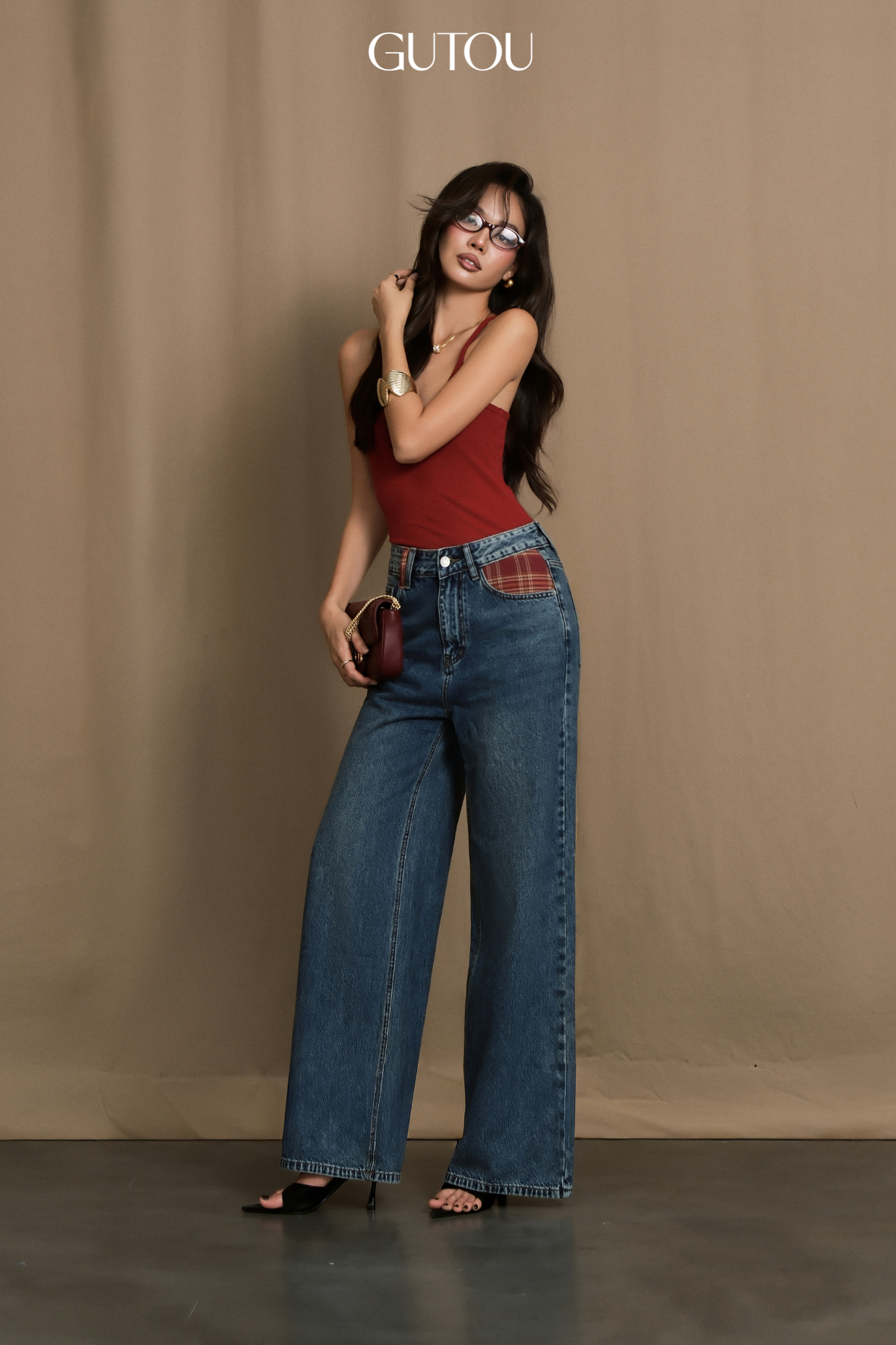 [ GUTOU ] Quần Jeans Suông The Preppy (Túi Caro)_thumbnail_5