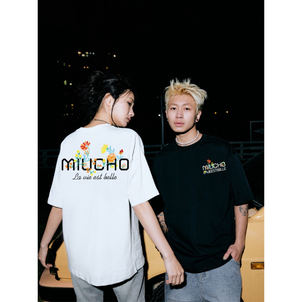 Áo thun form rộng unisex local brand ATD1078 Miucho tay lỡ cổ tròn in mix_thumbnail_6