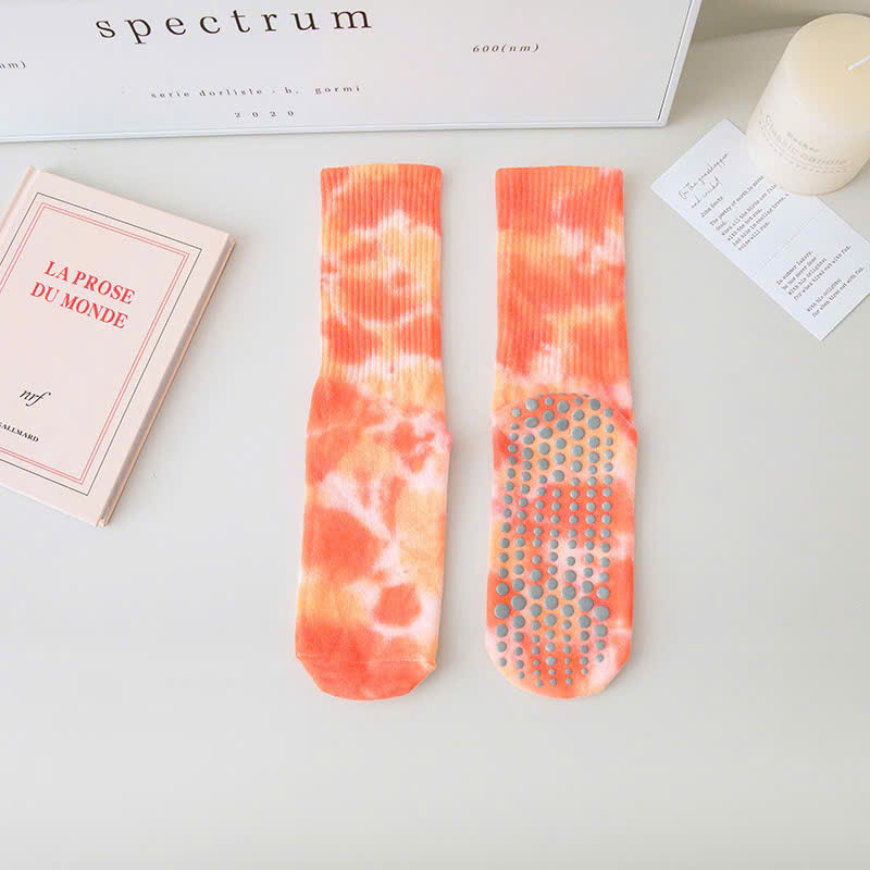 Vớ Yoga Nữ Cổ Cao, Tất Thể Thao Nữ Cotton Màu Loang Chống Trượt Thoáng Mát Co Dãn, Vớ Nữ Cổ Cao Yoga Cao Cấp_thumbnail_19