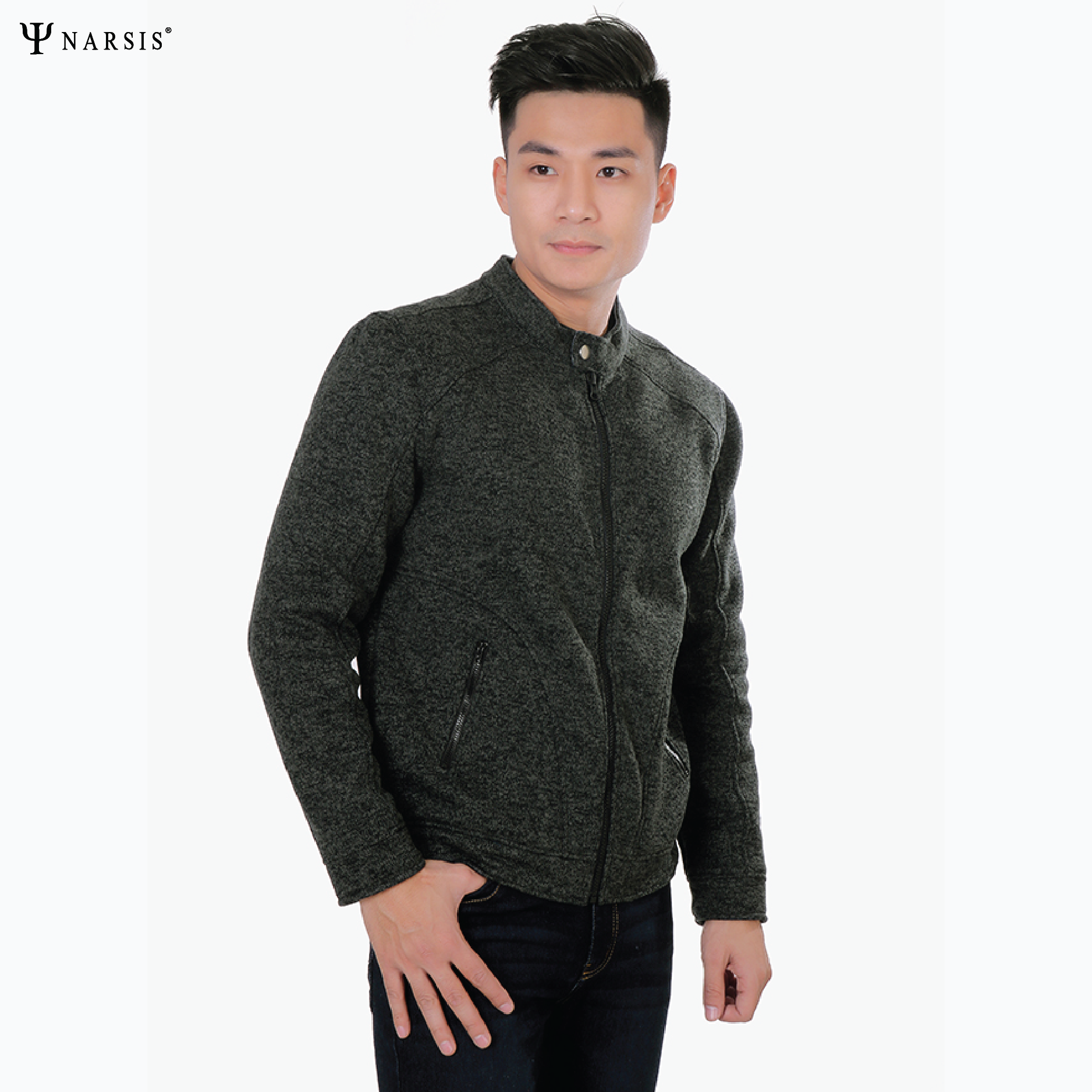 ÁO KHOÁC NAM D8065A NARSIS VẢI LEN COTTON ẤM ÁP, THOÁNG MÁT, GIỮ ẤM TỐT, MỀM MẠI