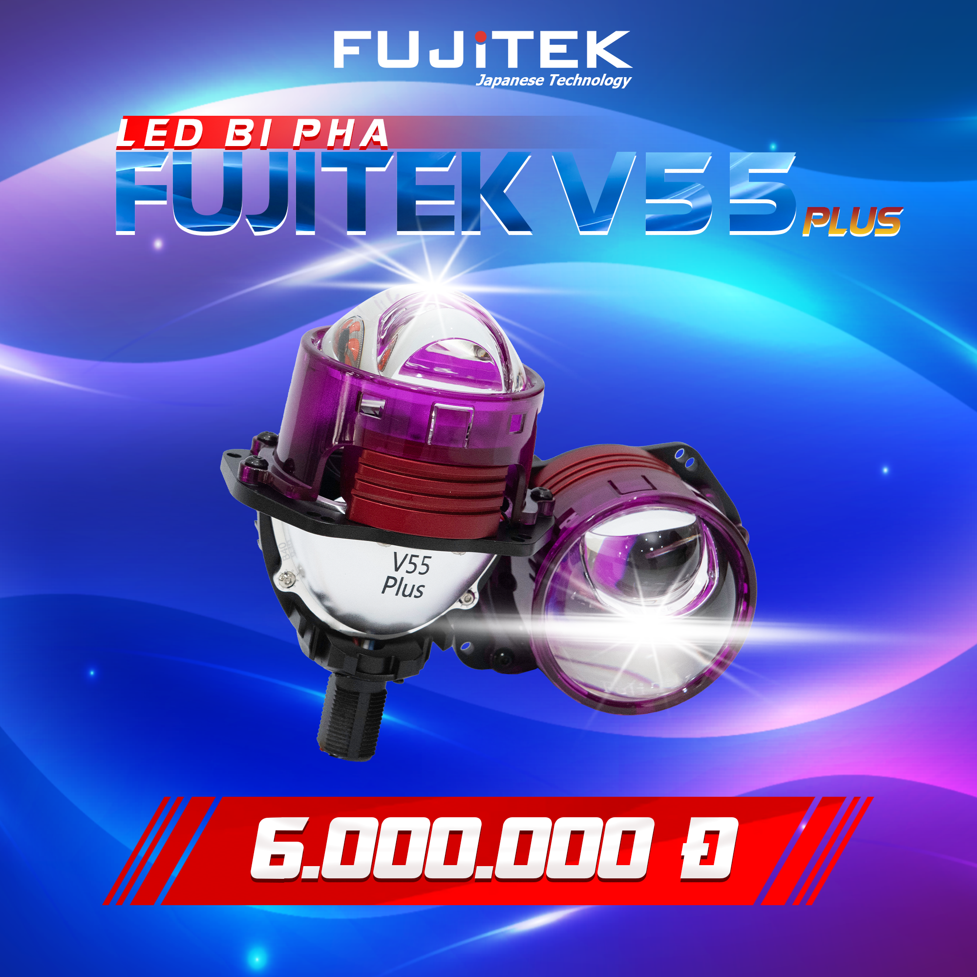 Fujitek V55 Plus Đèn bi led có trợ pha kiểu Laser độc đáo_thumbnail_1