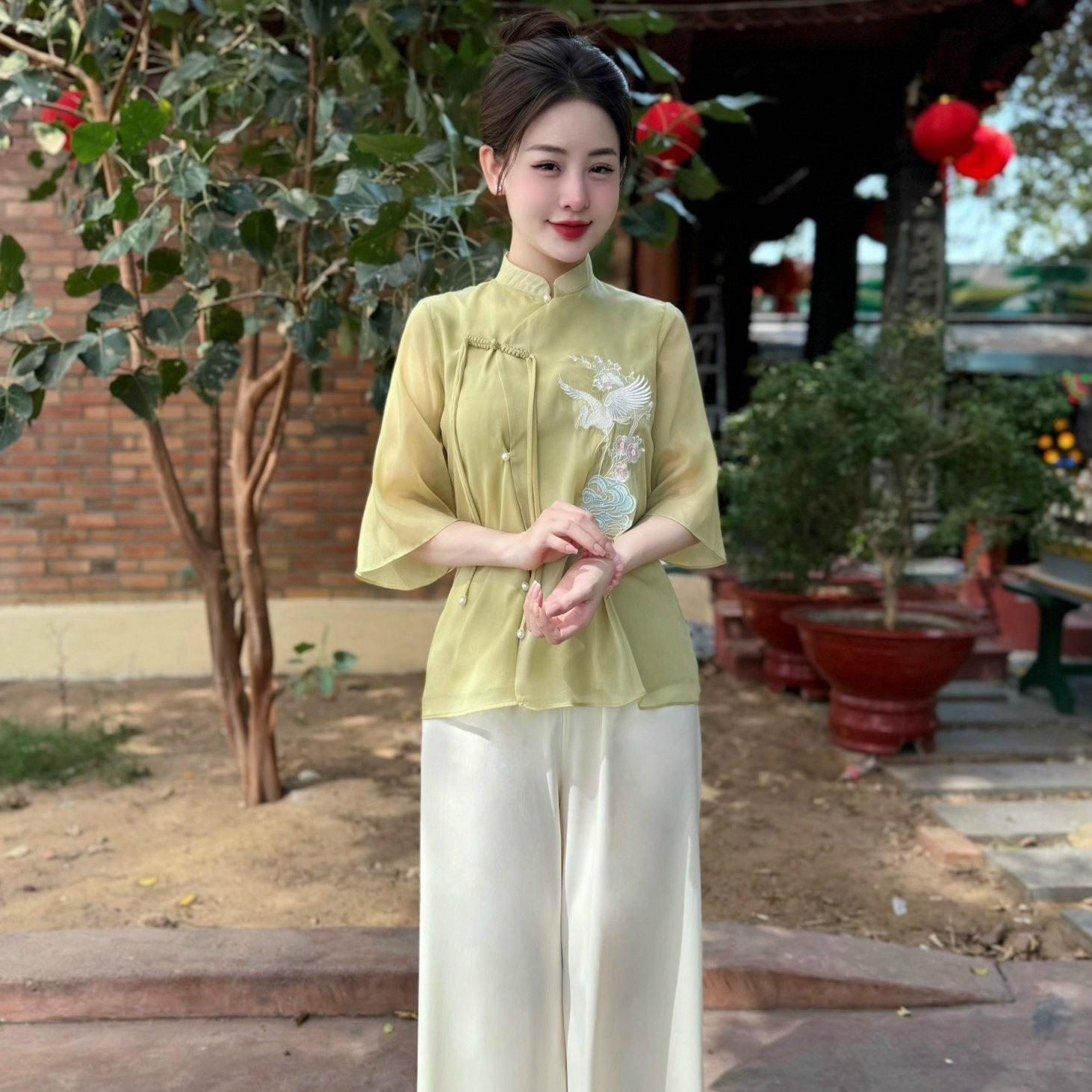 PP23 Pháp phục Voan tơ lễ chùa thêu chim hạc Tinh Nhi_thumbnail_11