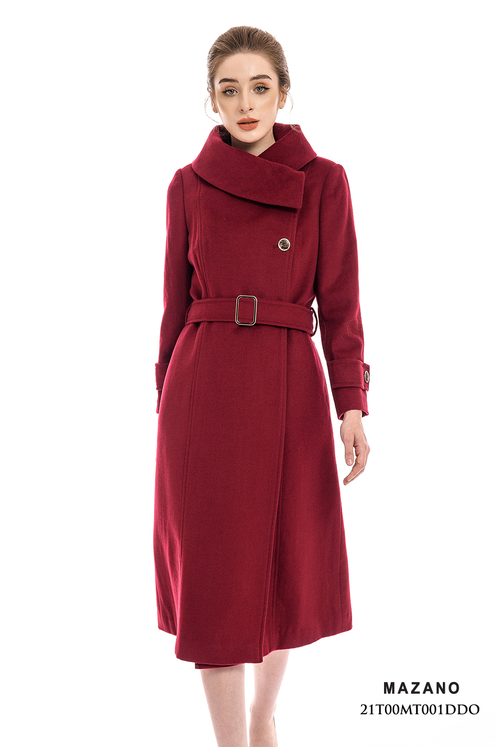 Măng tô đỏ cổ cao thắt đai_thumbnail_5