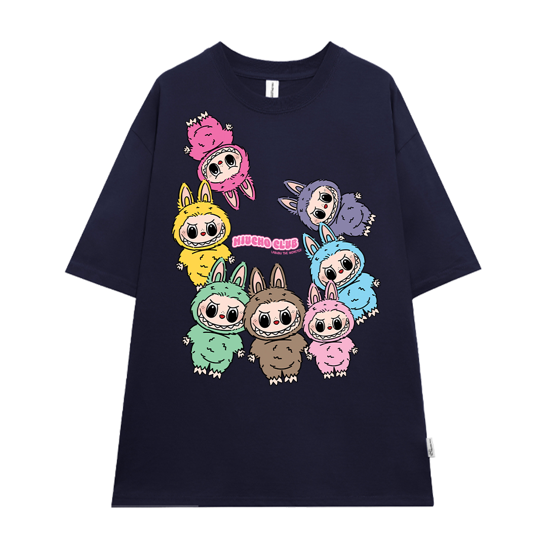 Áo phông labubu dễ thương form rộng ATD1451 Miucho vải cotton cổ tròn in mix_thumbnail_16