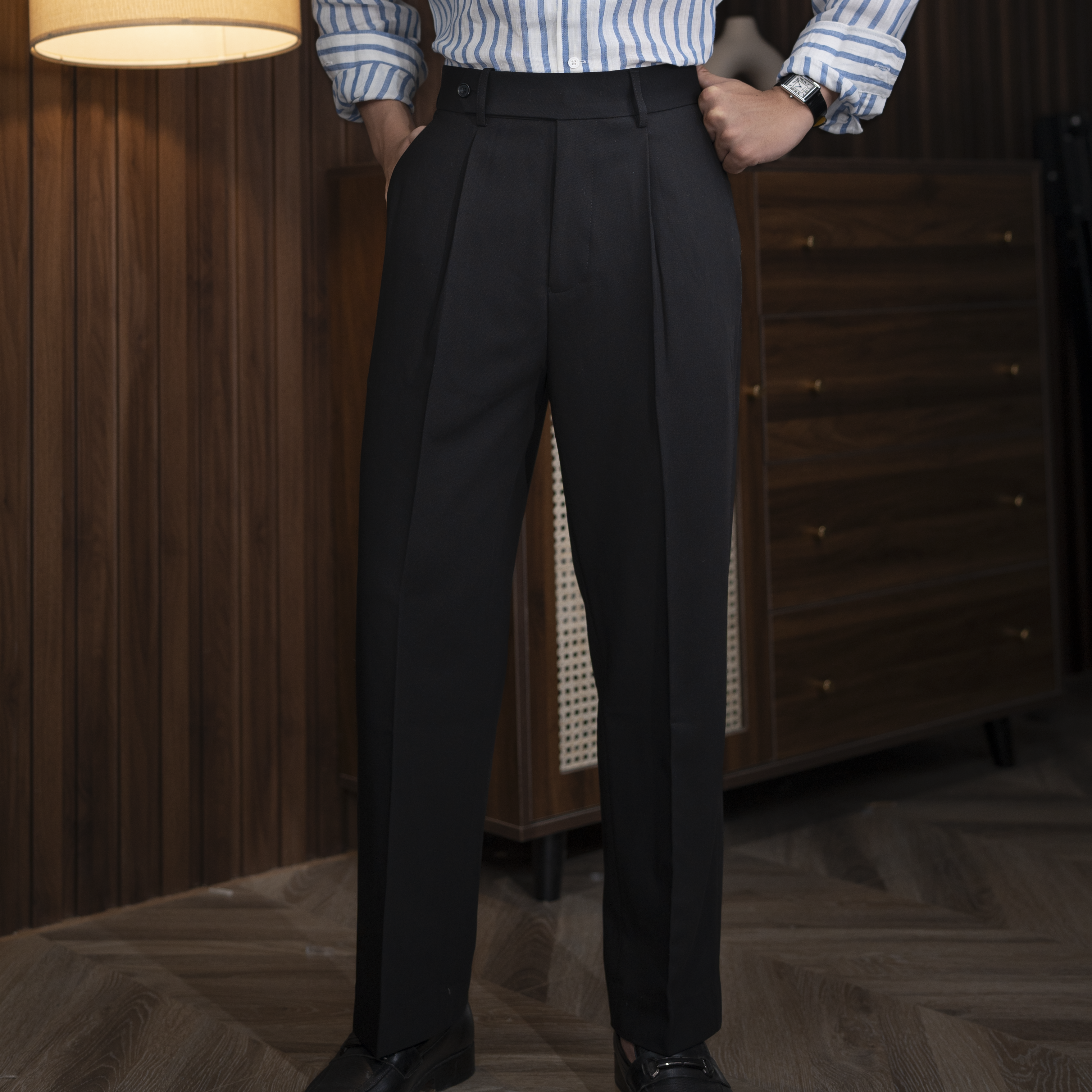 Straight-Leg Dress Trousers