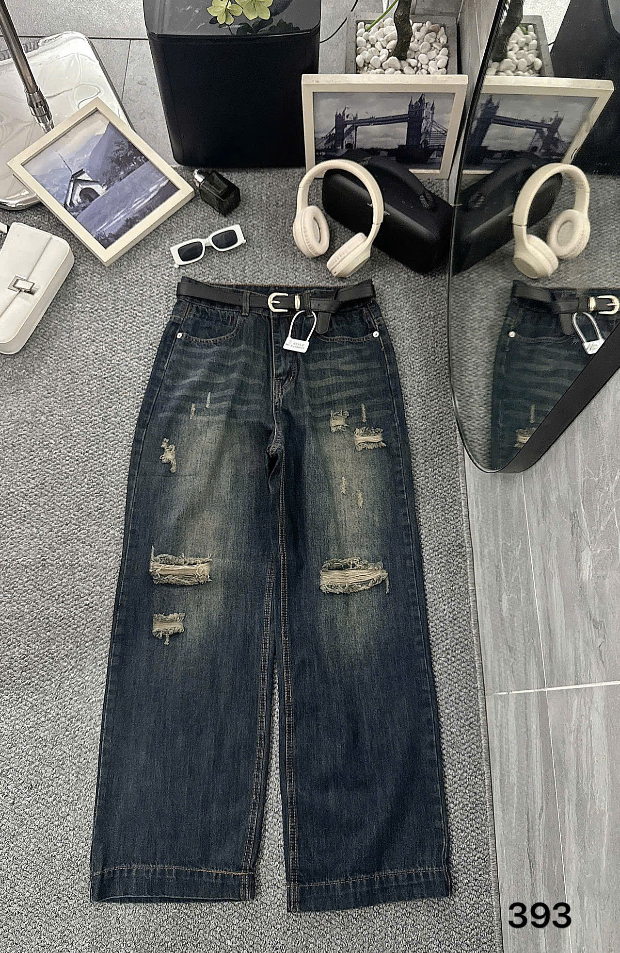 BIGSIZE- Quần jean suông rách T- QJ393_thumbnail_2