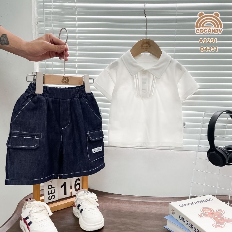 Quần cộc XANH jeans túi ốp cạnh_thumbnail_4