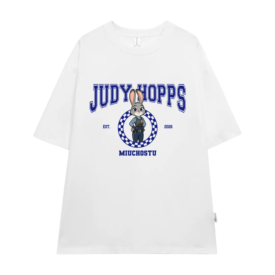 Áo thun cặp đôi form oversize Miucho vải cotton co giãn 2 chiều thoáng mát Judy Hopps in mix 2824_thumbnail_0