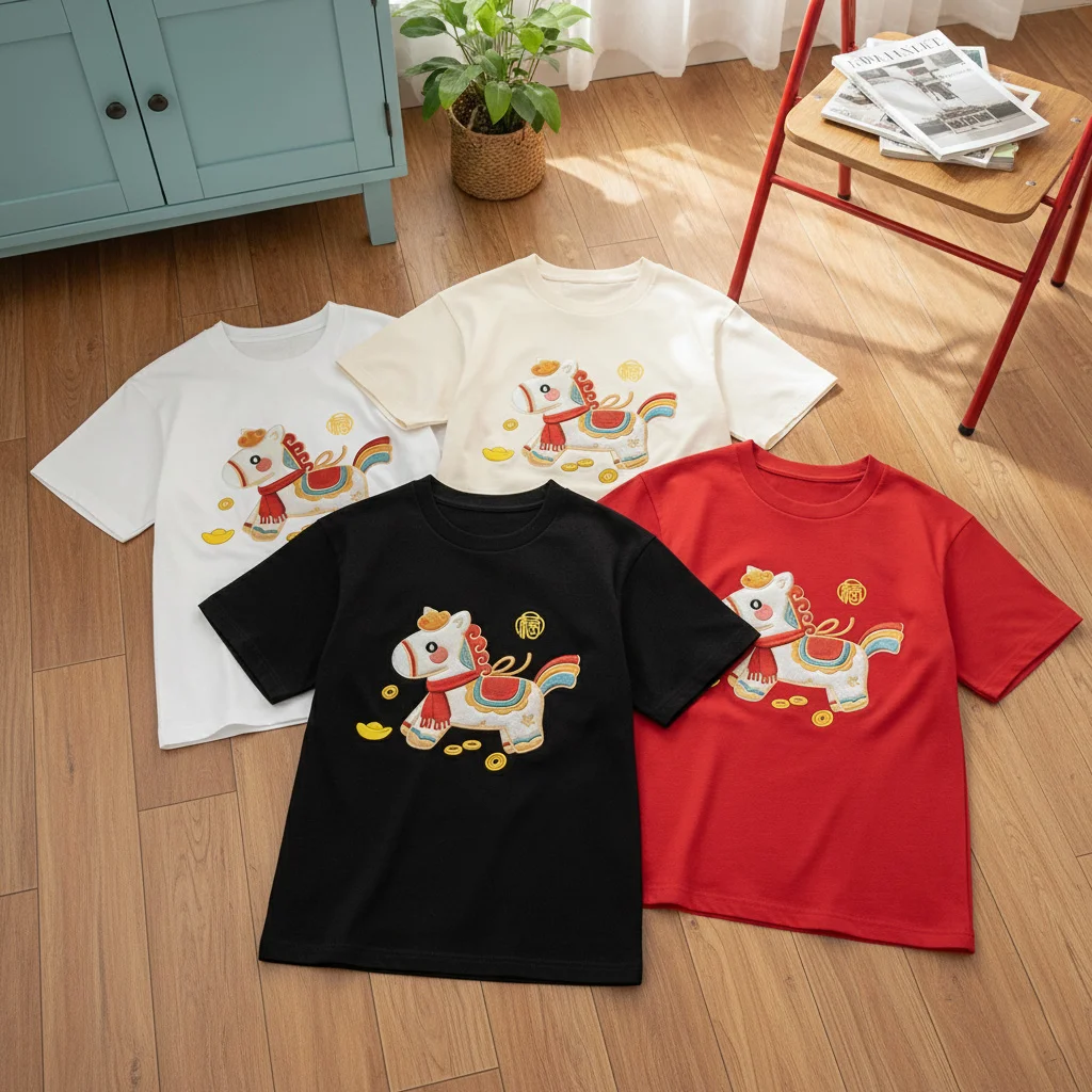 Áo thun bé và gia đình Kado vải thoáng mát thấm hút tốt Ngựa Kỳ Lân 2963_thumbnail_7