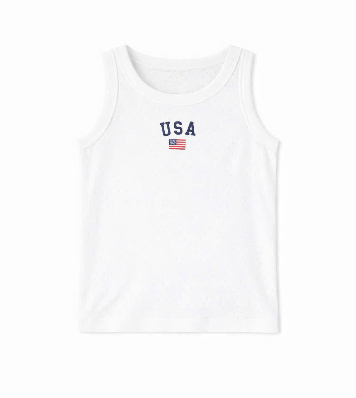 E319 ÁO BA LỖ TRẮNG THÊU CHỮ USA