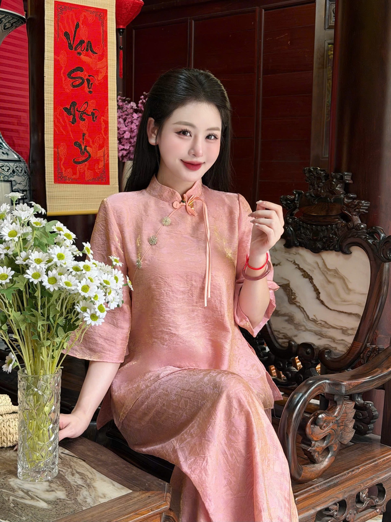 PP413 Pháp phục lễ chùa tơ tằm cao cấp Tinh Nhi