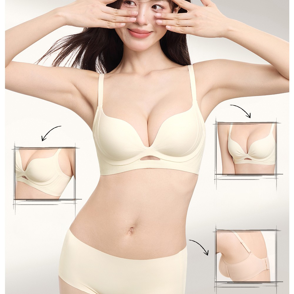 Vikam store [Mã B71] Áo Ngực Nữ Su Đúc Mềm Mại Cao Cấp Áo Lót Nữ Mút 2Cm Nâng Dẩy Không Gọng Vikam Size 34-38 Màu Đen Trắng Hồng_thumbnail_1