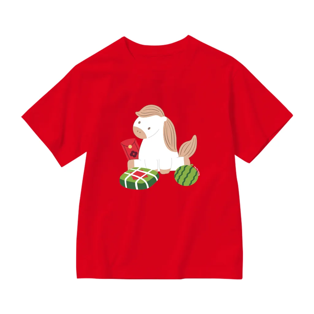 Áo thun Tết bé gái Kado vải cotton thoáng mát tay ngắn cổ tròn hình Ngựa in artwork 2944_thumbnail_11