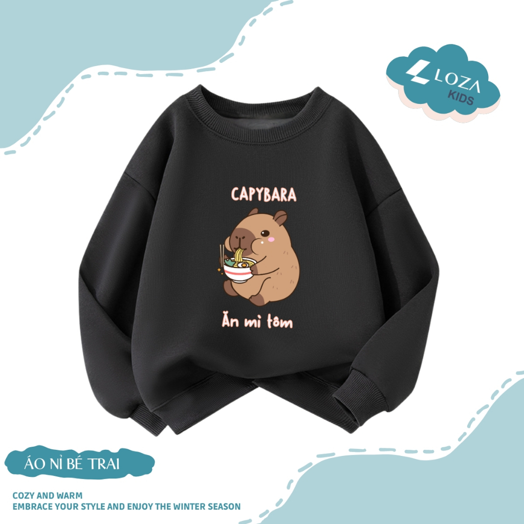 Áo sweater bé trai in hình Capybara nhiều hình đáng yêu - Loza Kids IN006_thumbnail_8