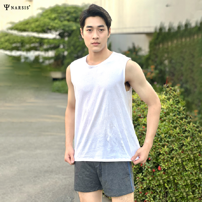 QUẦN ĐÙI NAM GHI ĐẬM NARSIS CHẤT LIỆU COTTON CẠP CHUN CO GIÃN THOẢI MÁI S23008 NARSIS VẢI COTTON ..._thumbnail_2