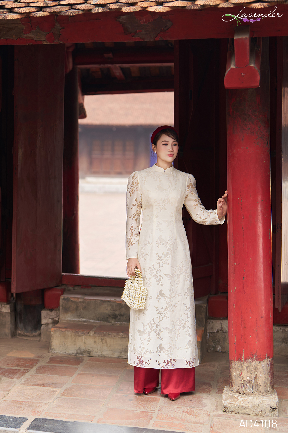 Áo dài phối họa tiết hoa AD4108_thumbnail_5