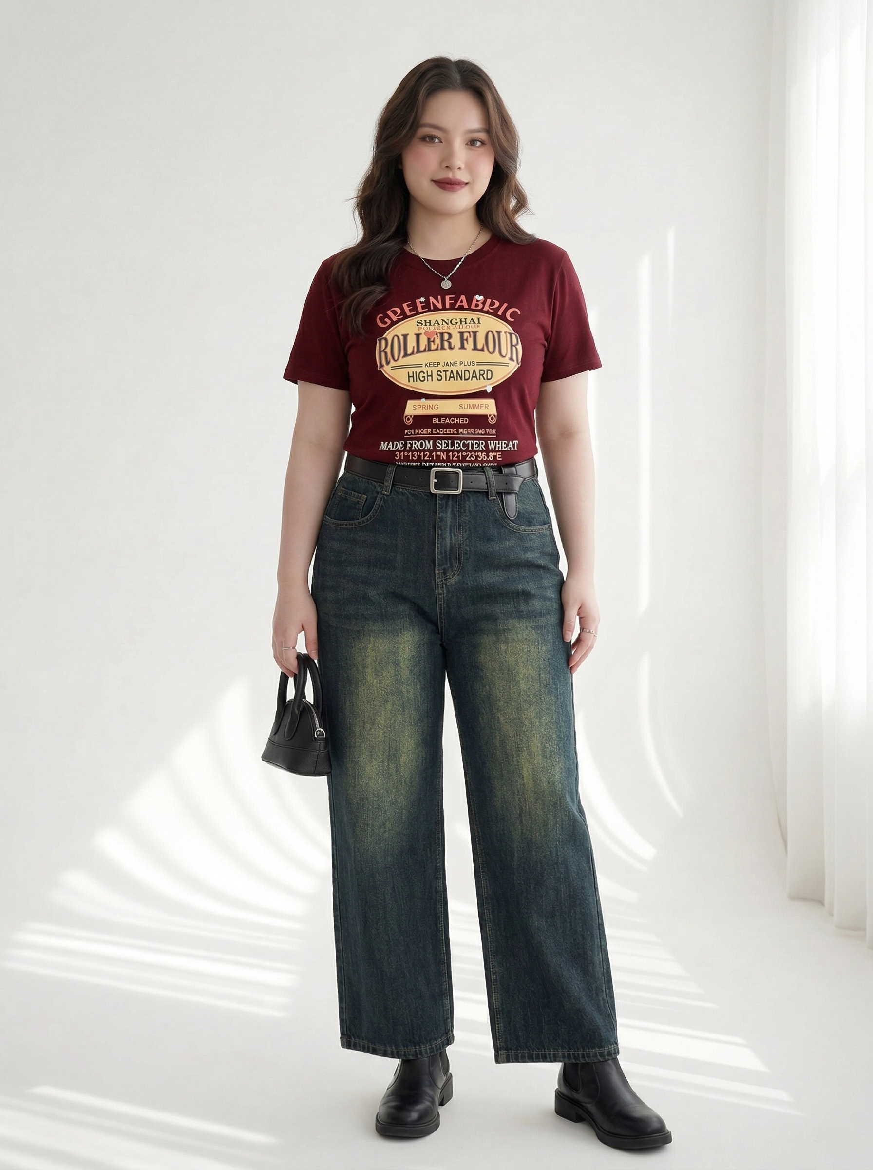 BIGSIZE- Quần jean suông 97cm T-QJ5027 dành cho nàng béo