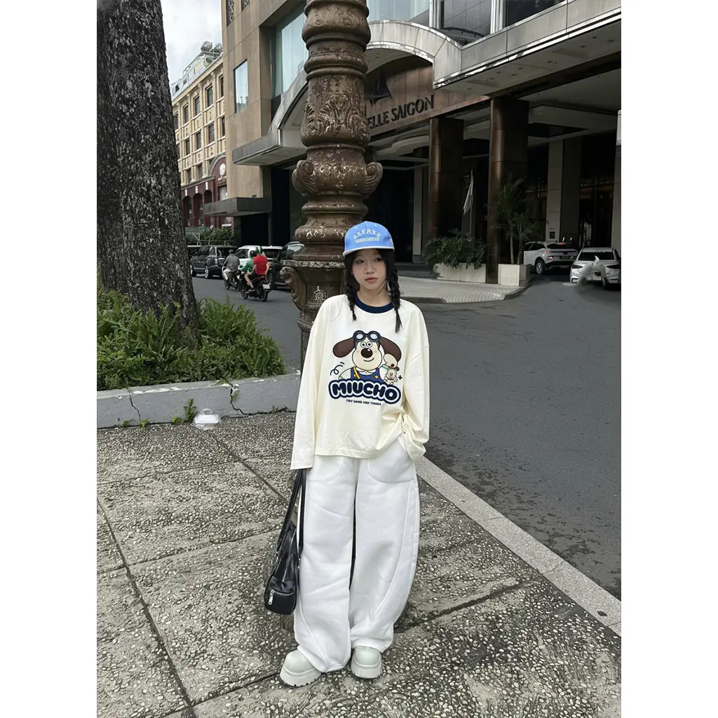 Áo thun boxy tay dài phối cổ Miucho 3122_thumbnail_2