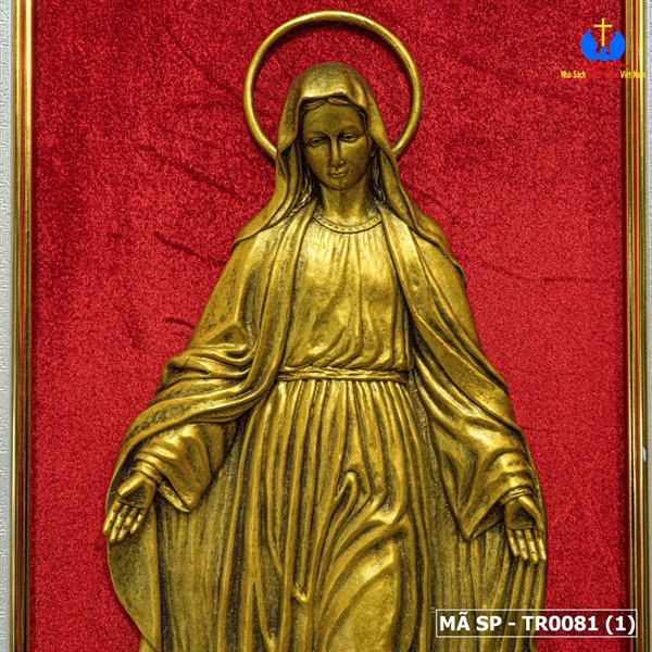 Tranh phù điiêu Đức mẹ ban ơn (màu đồng)_thumbnail_1