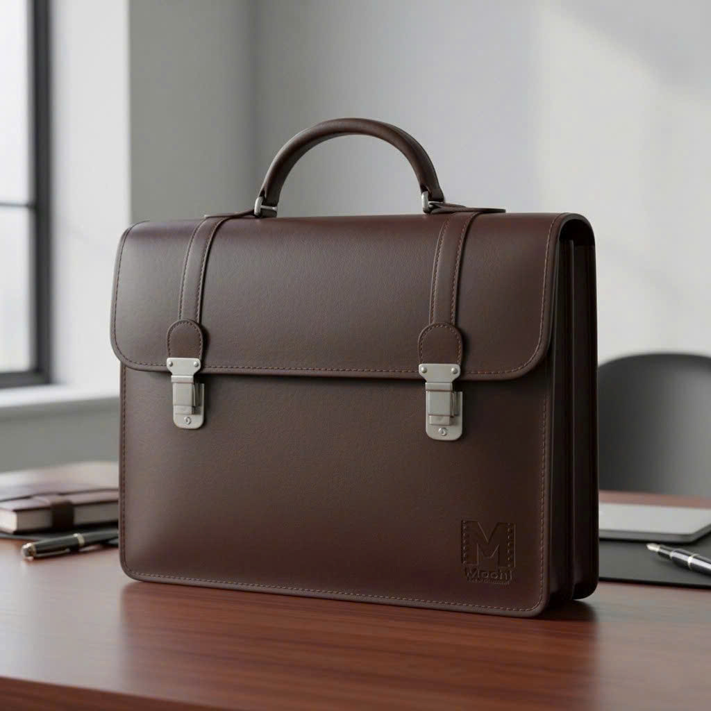 Cặp da in logo theo yêu cầu