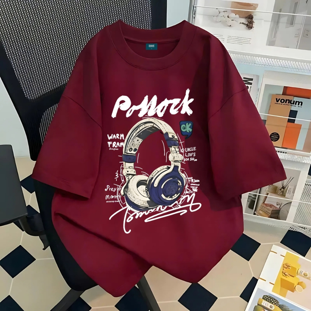 Áo thun unisex UX30-1182 PONOCK hình tai nghe dáng oversized local brand WETEE_thumbnail_3