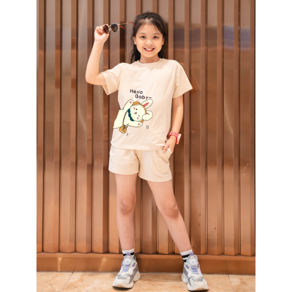 Đồ bộ bé gái (áo thun + quần đùi) lẻ size GIAO MẪU NGẪU NHIÊN - LOZA XA014