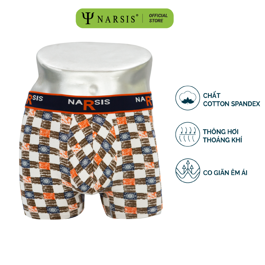 QUẦN LÓT ĐÙI / BOXER NAM NARSIS Ô BÀN CỜ - COTTON CO GIÃN 4 CHIỀU CAO CẤP BIGSIZE CÓ LỚP LÓT KHÁN..._thumbnail_4