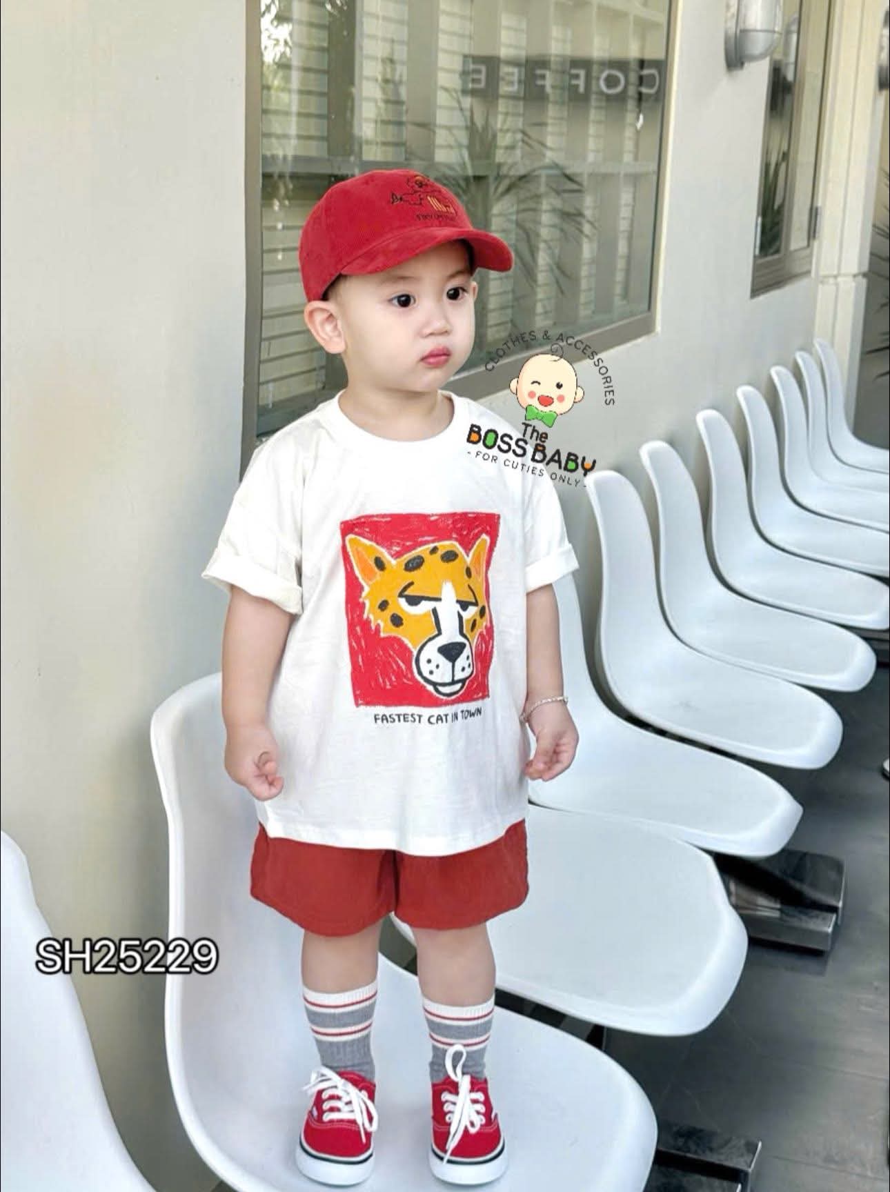 Set bộ kaki trắng đỏ FASTEST CAT