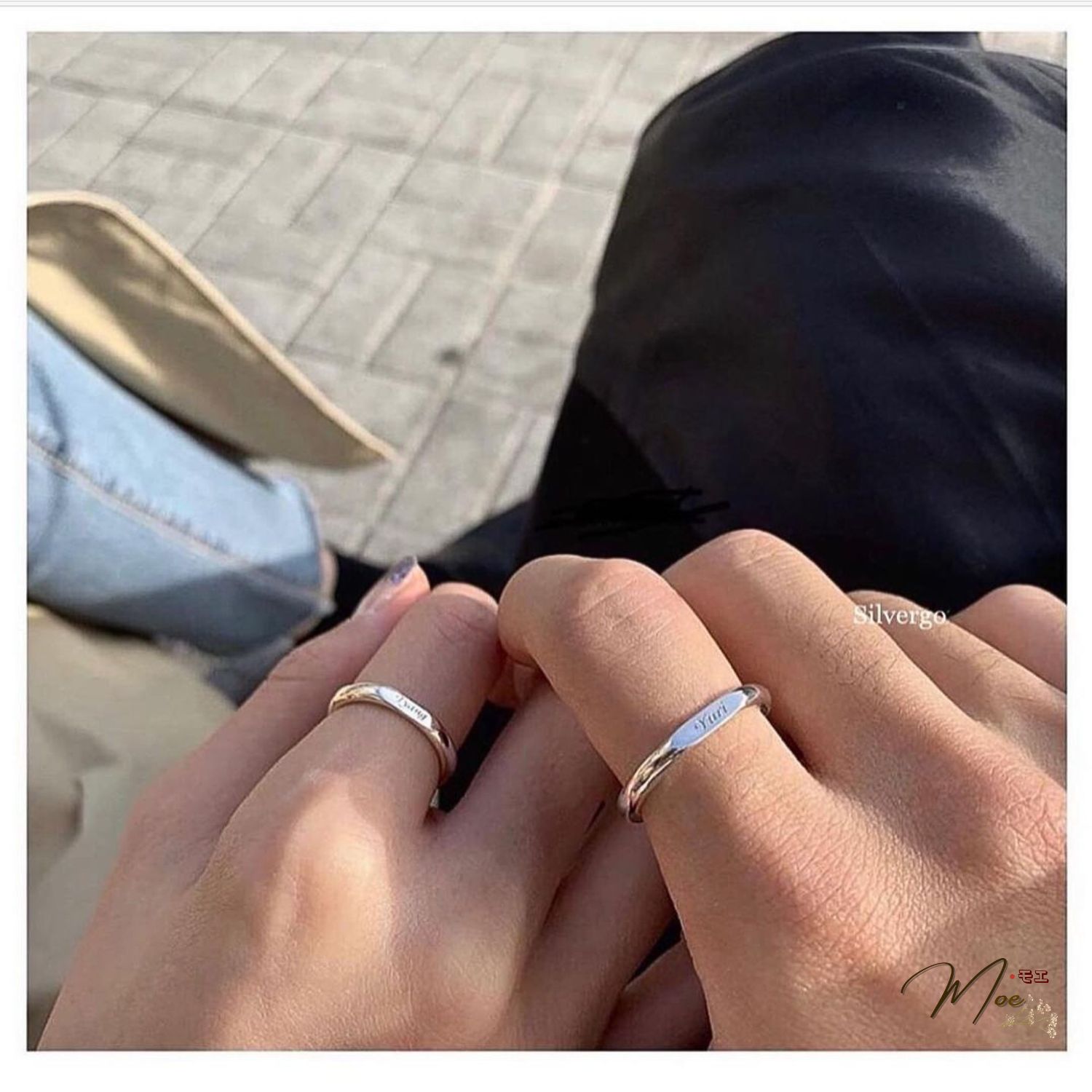 ĐN82 - Nhẫn đôi trơn mặt vát cá tính khắc tên theo yêu cầu_thumbnail_2