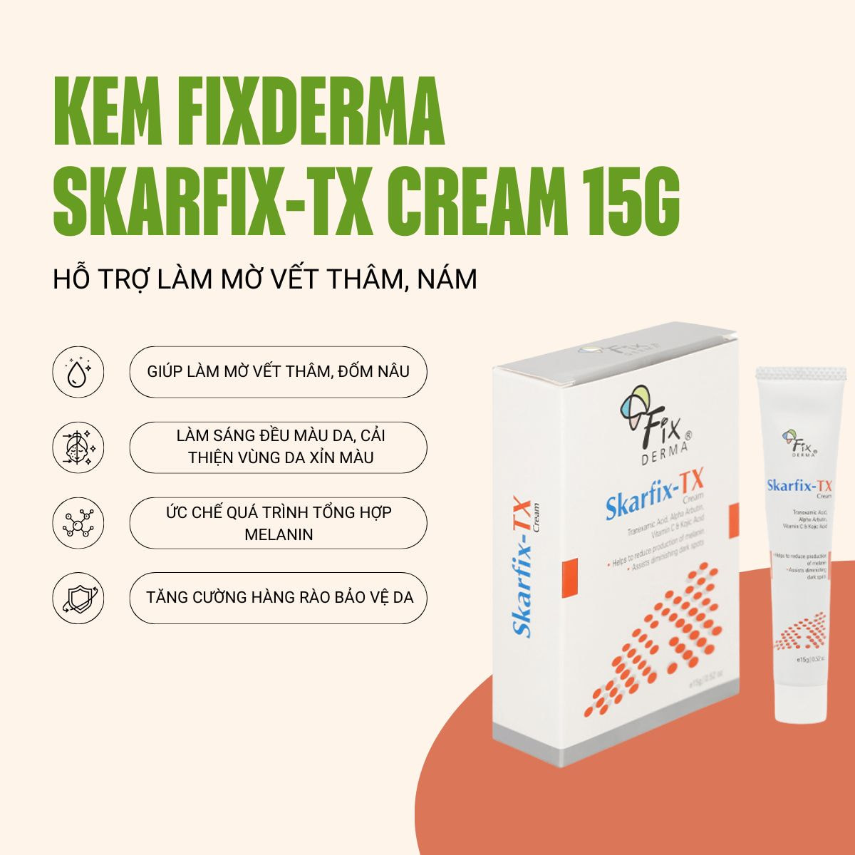 Kem Fixderma Skarfix-TX Cream 15g - Hỗ trợ làm mờ vết thâm, nám_thumbnail_1