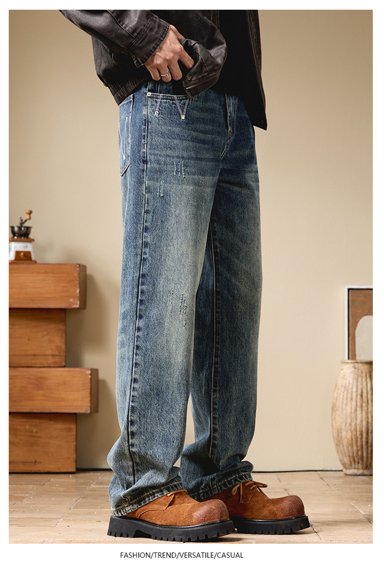 Quần Jean Nam Mùa Thu 2025 – Mùa Xuân Thu, Quần Ống Rộng Giản Dị, Retro Mỹ Cao Cấp, Thiết Kế Đã Giặt_thumbnail_3