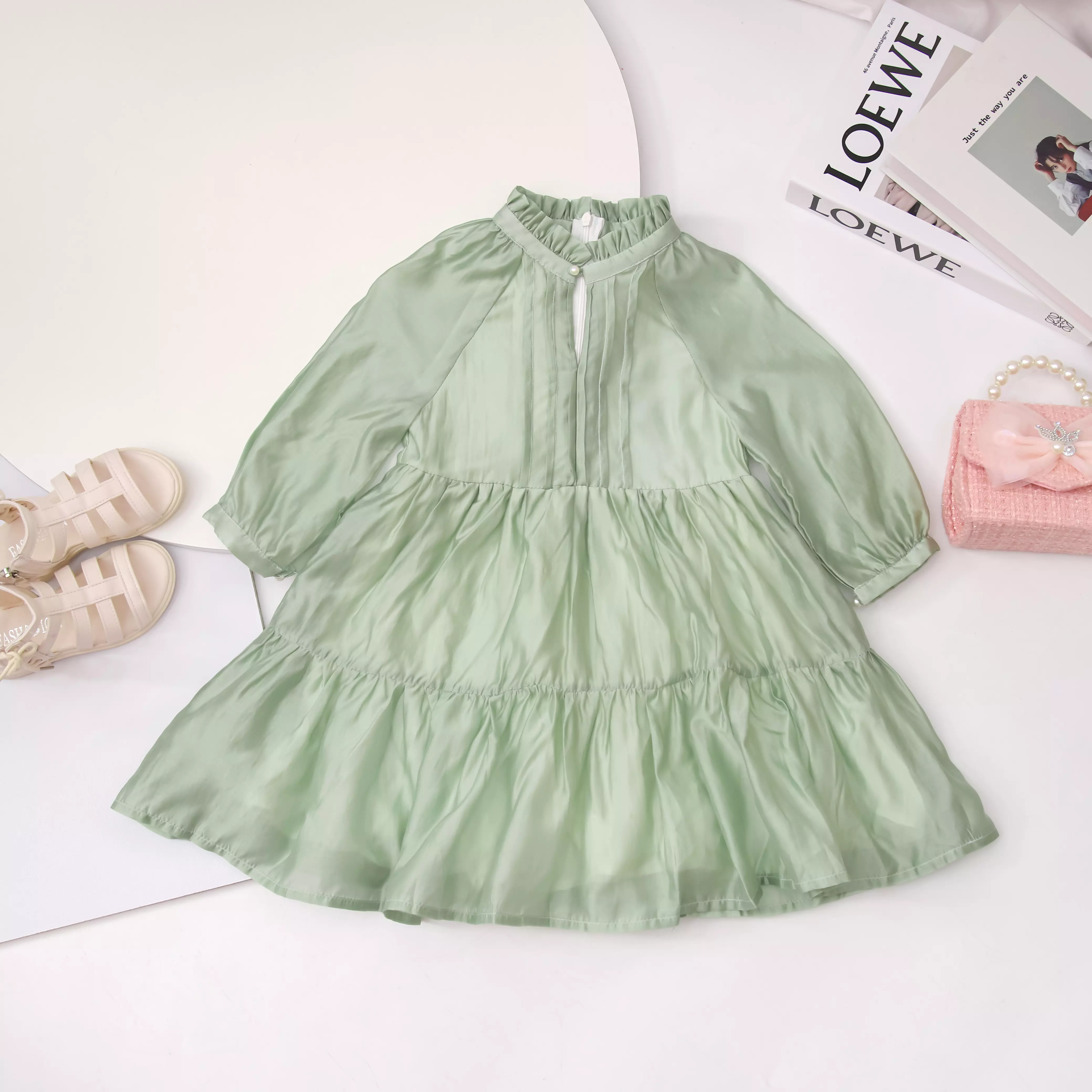 Váy tơ cao cấp cổ cúc ngọc_thumbnail_4