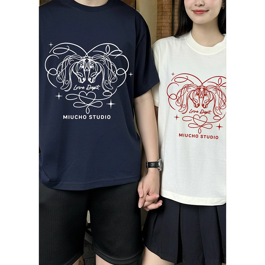 Áo thun couple cặp đôi form boxy Miucho vải thoáng mát trái tim dễ thương Tết in mix 2904_thumbnail_8