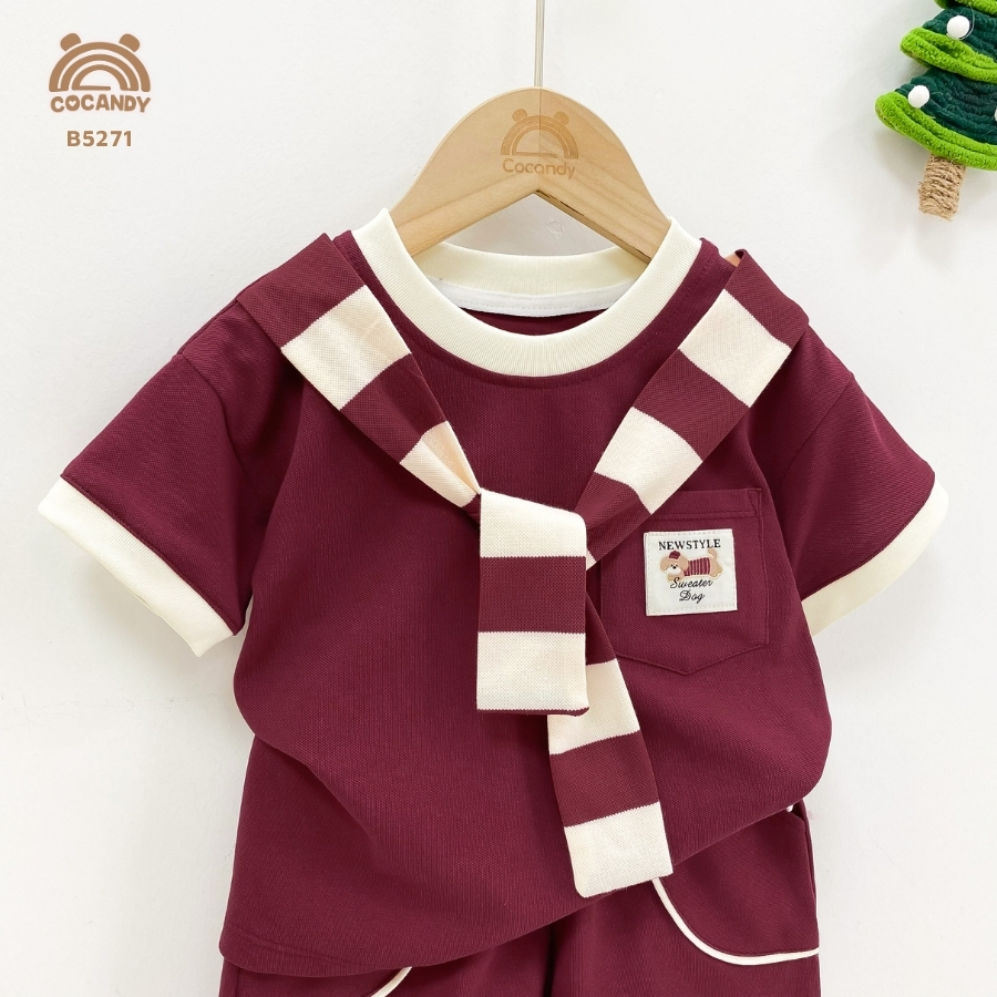 Bộ cộc ĐỎ phối turban sọc đỏ be_thumbnail_3