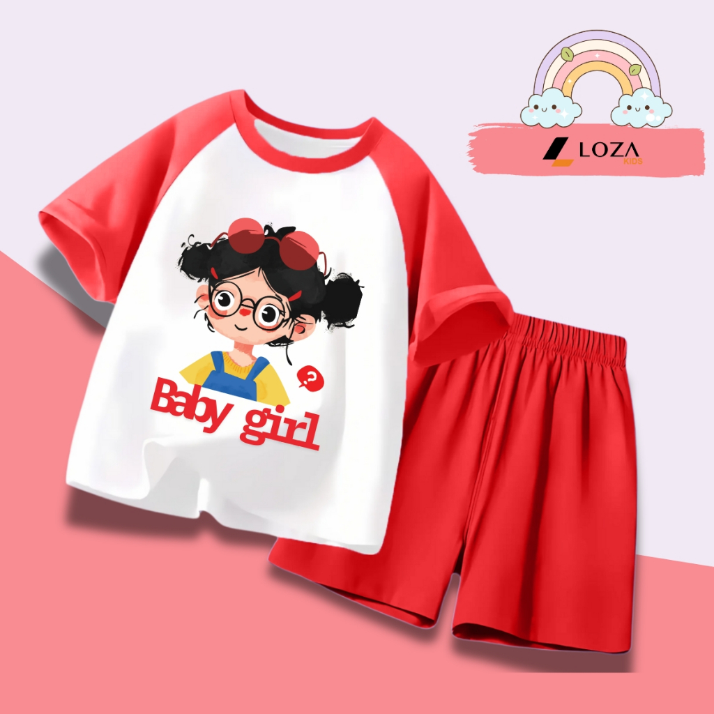 Bộ đồ bé gái in hình Bé gái Baby Girl - Loza Kids FB365_thumbnail_1