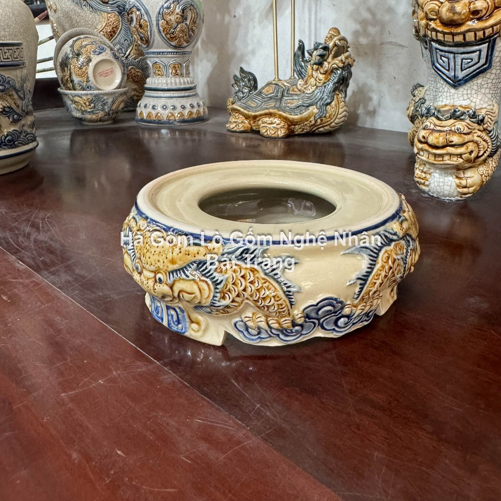 Đồ Thờ Cúng Cao Cấp 80cm - 1m2 Men Hoàng Thổ Đắp Nổi Nghệ Nhân Bát Tràng Chế Tác_thumbnail_12