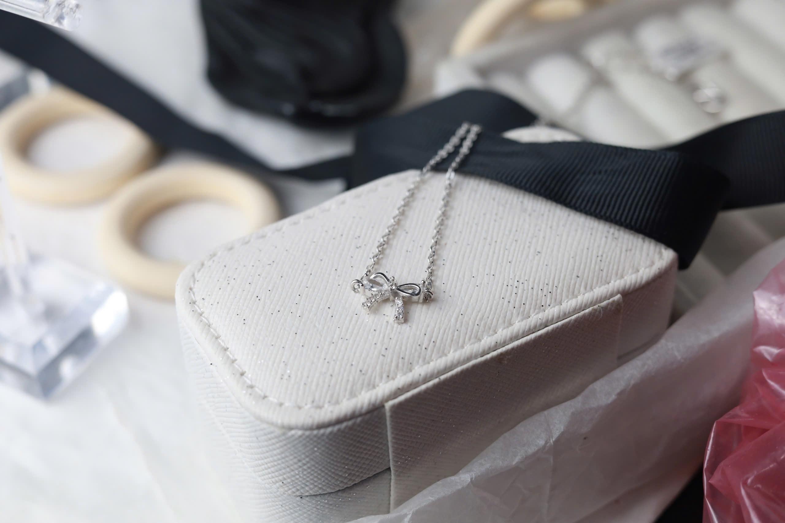 vòng cổ bạc nơ đính đá trắng xi bạch kim_thumbnail_2