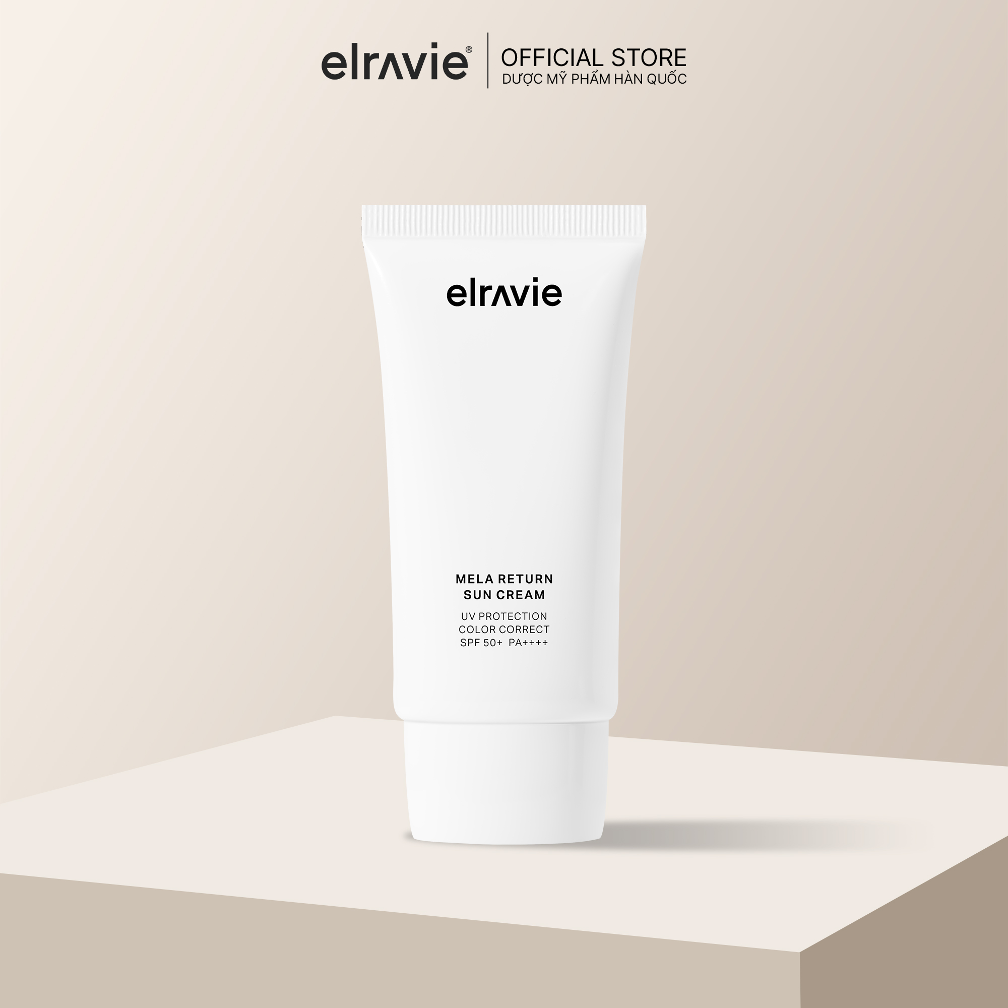Kem Chống Nắng Dưỡng Ẩm Phục Hồi Cải Thiện Nếp Nhăn Không Kích Ứng Elravie Mela Return SunCream 50ml