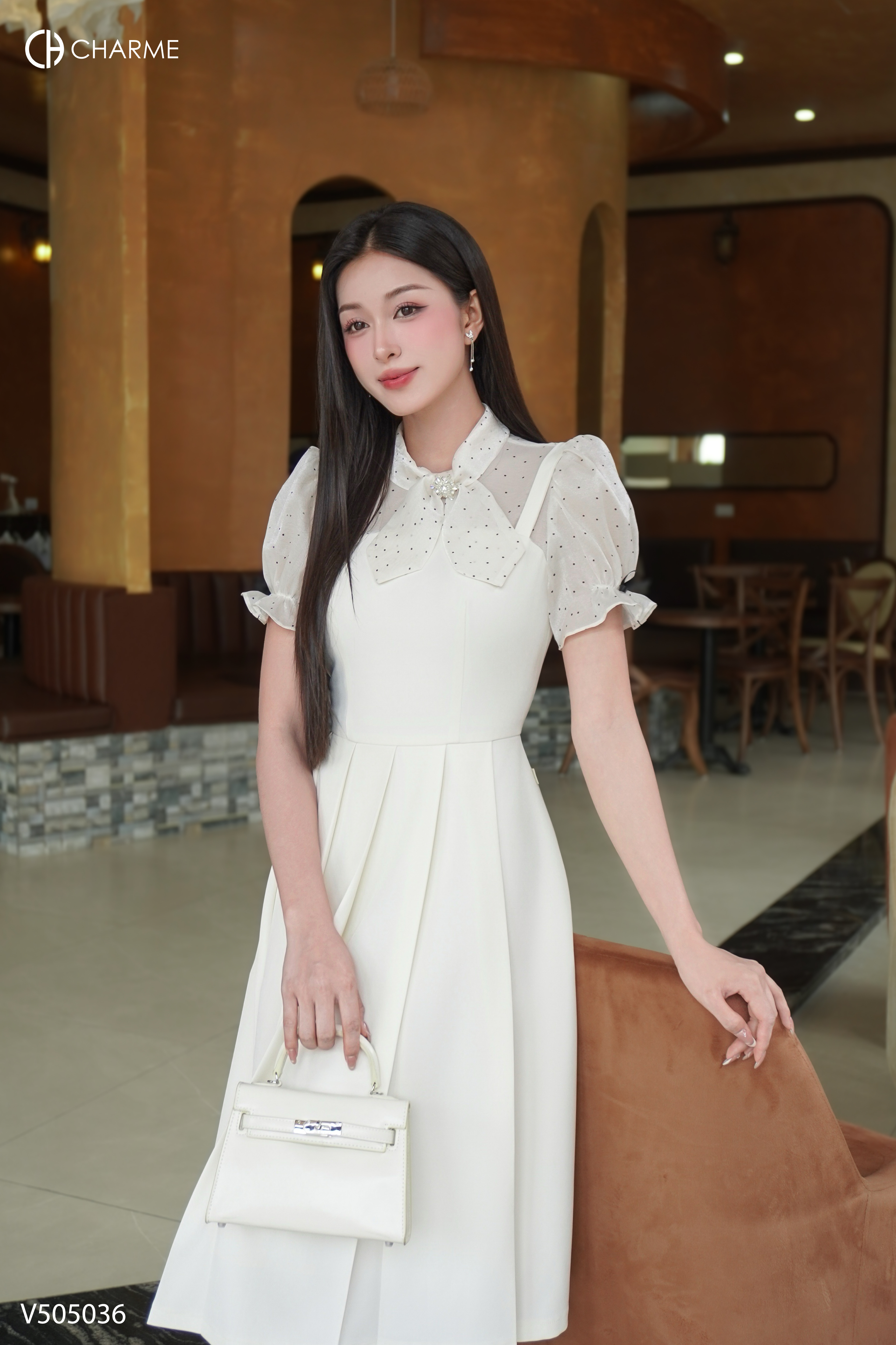 Váy xếp ly dáng dài phối tơ_thumbnail_2