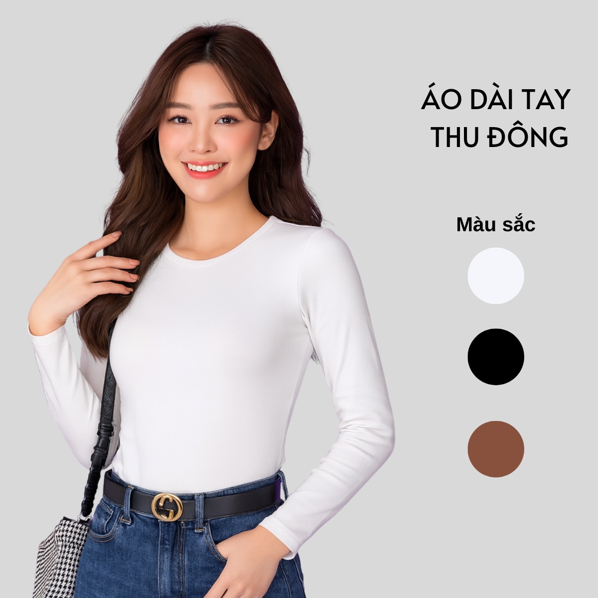 [Form Ôm] Áo thu đông nữ dài tay giữ nhiệt dáng ôm chất liệu borip 4 chiều - Loza G0086 G0086