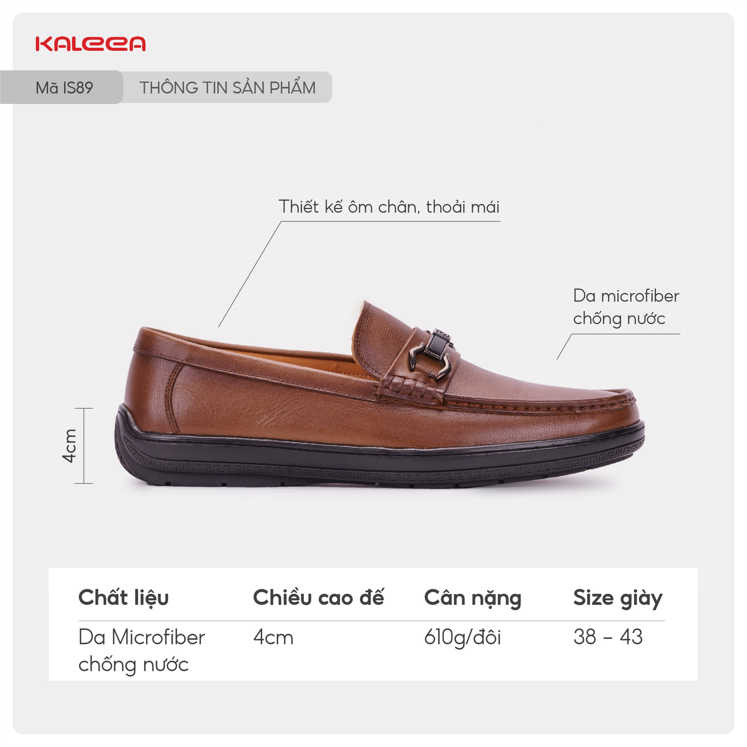 IS89 - Giày nam DA BÒ THẬT basic sang trọng