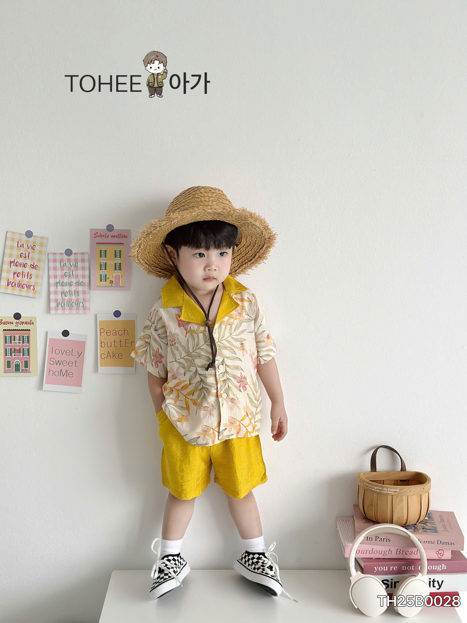 S40 SET BỘ BÉ TRAI LINEN VÀNG