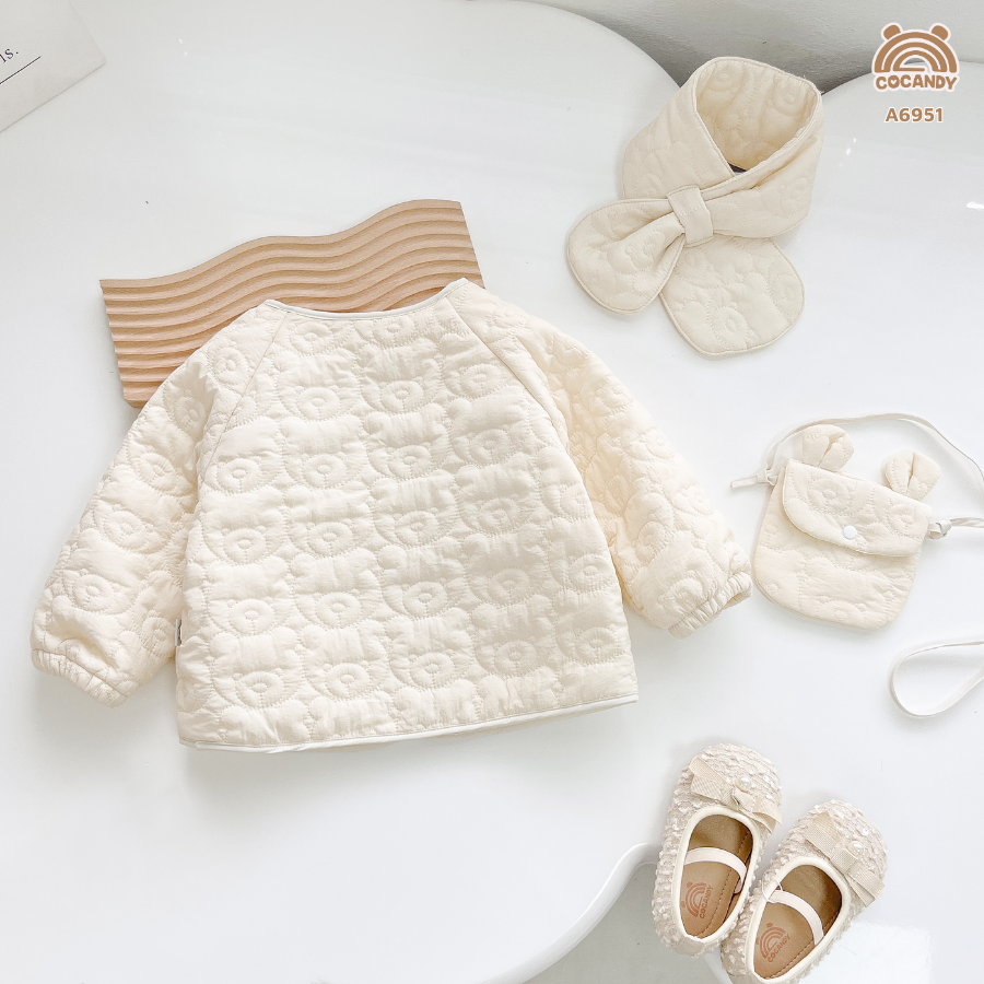 Sét áo khoác BE trần bông cúc TRẮNG_thumbnail_2