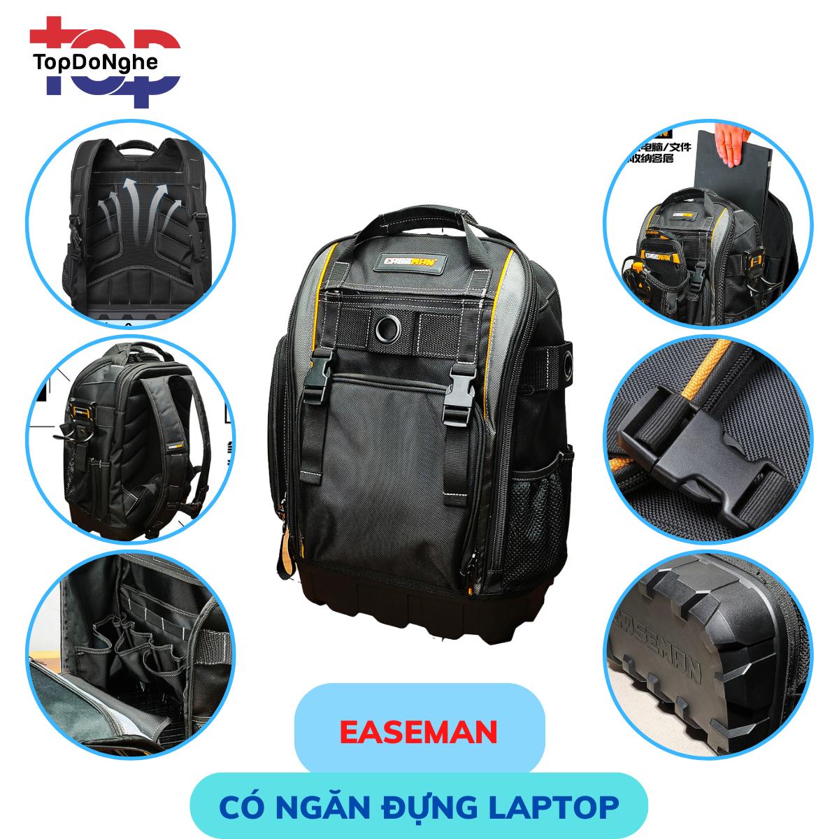 Balo đồ nghề EASEMAN WINHUNT cao cấp Balo đựng đồ nghề cơ khí sửa chữa điện nước, camera, thạch cao đế nhựa chống thấm nước có ngăn để laptop balo  đồ