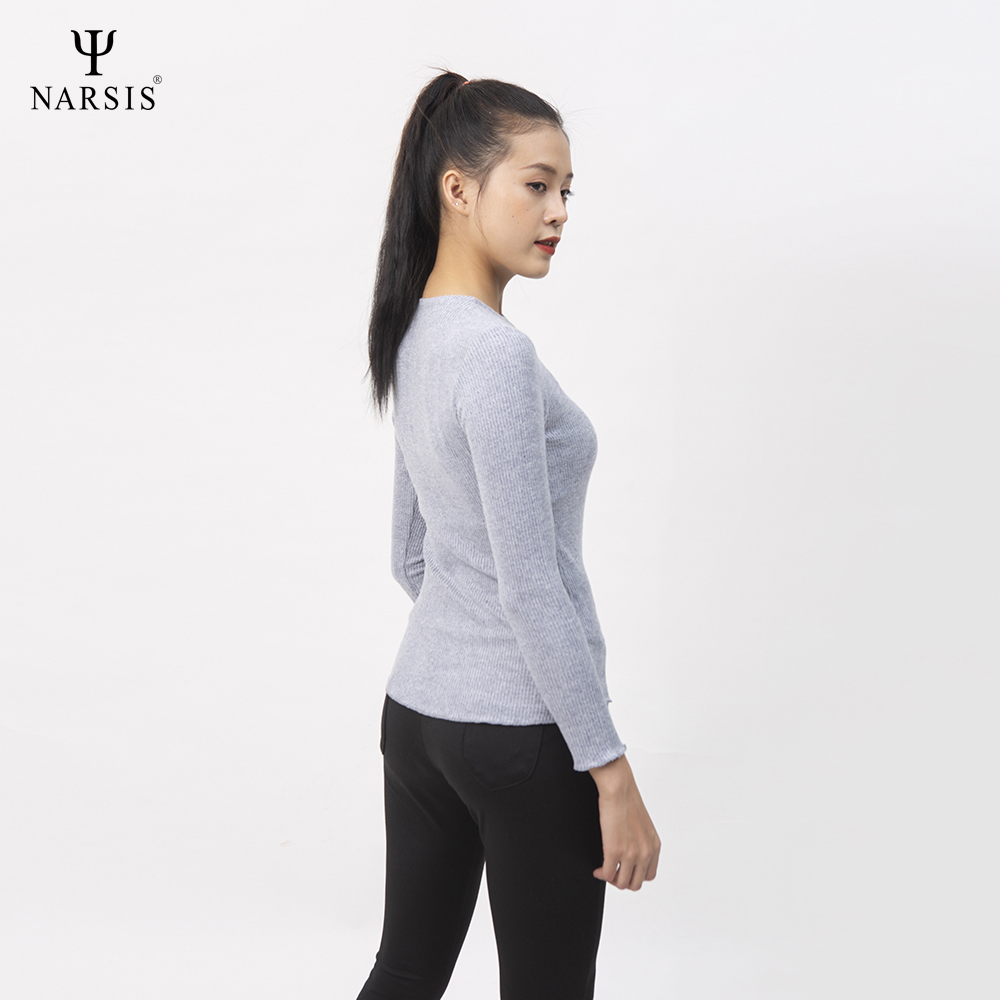 ÁO THU ĐÔNG NỮ L0076 NARSIS VẢI LEN COTTON ẤM ÁP, THOÁNG MÁT, GIỮ ẤM TỐT, MỀM MẠI_thumbnail_2