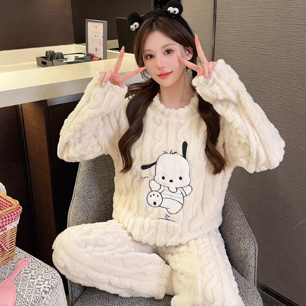 Bộ lông Kiu trắng cute, bộ lông giữ nhiệt, bộ lông mặc ở nhà hottrend 2026_thumbnail_2